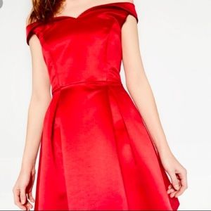 NWT- Zara Satin Red Cocktail Dress